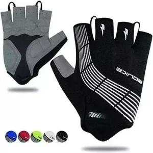 Souke Sports Cycling Bike Gloves Padded Half Finger Bicycle Gloves Shock-Absorbing Anti-Slip Breathable MTB Road Biking Gloves for Men/Women