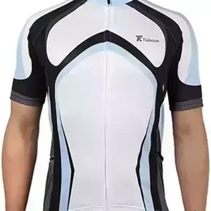 Tiekoun Men's Cycling Jerseys Tops Biking Shirts Short Sleeve Bike Clothing Full Zipper Bicycle Jacket