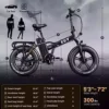 Fantastic EUY Folding Electric Bike for Grown ups,48V 20AH Removable Lithium Battery, 750W Motor 30MPH Electric Bicycle, 20″ Body fat Tire Electric powered Commuter Seashore Snow Bicycle , Shimano 7-Velocity,Dual Shock Absorber