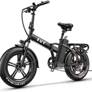 EUY Folding Electric Bike for Adults,48V 20AH Removable Lithium Battery, 750W Motor 30MPH Electric Bicycle, 20" Fat Tire Electric Commuter Beach Snow Bicycle,Shimano 7-Speed,Dual Shock Absorber