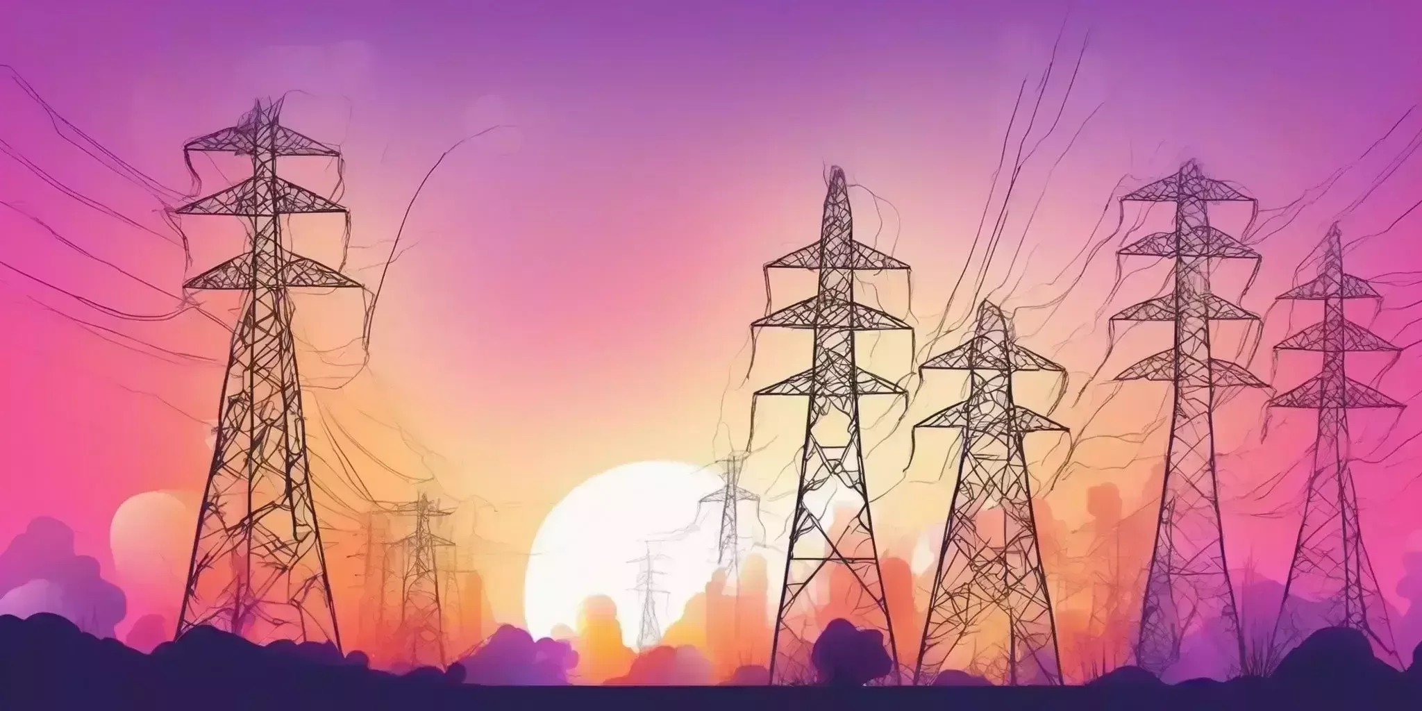energy in illustration style with gradients and white background