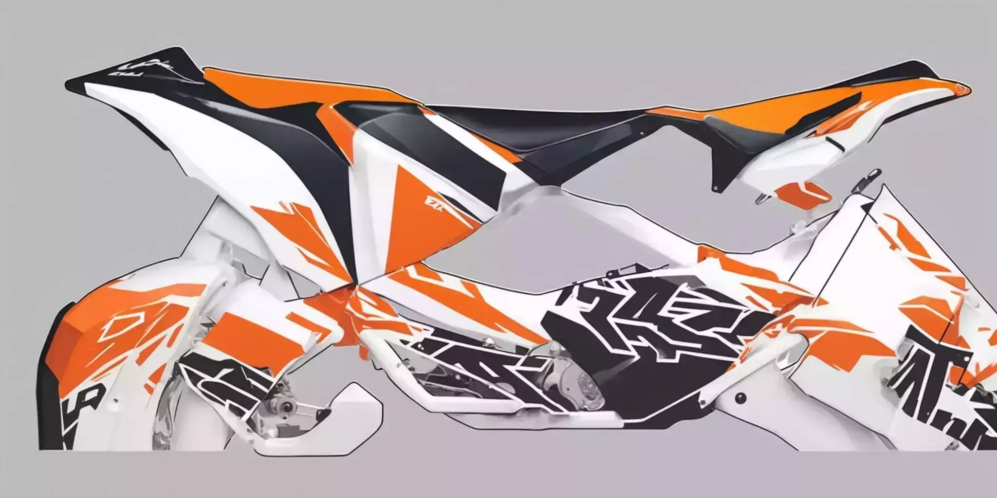 KTM 125SX airbox cover in illustration style with gradients and white background