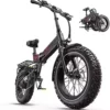 PUCKIPUPPY Electric Bike, Folding Electric Bike 750W 48V 20Ah Removable Battery 20MPH, 20" x 4" Fat Tire Ebike for Adults Men Women, Electric Mountain Bike with Dual Shock Absorber, 7 Speed Gear