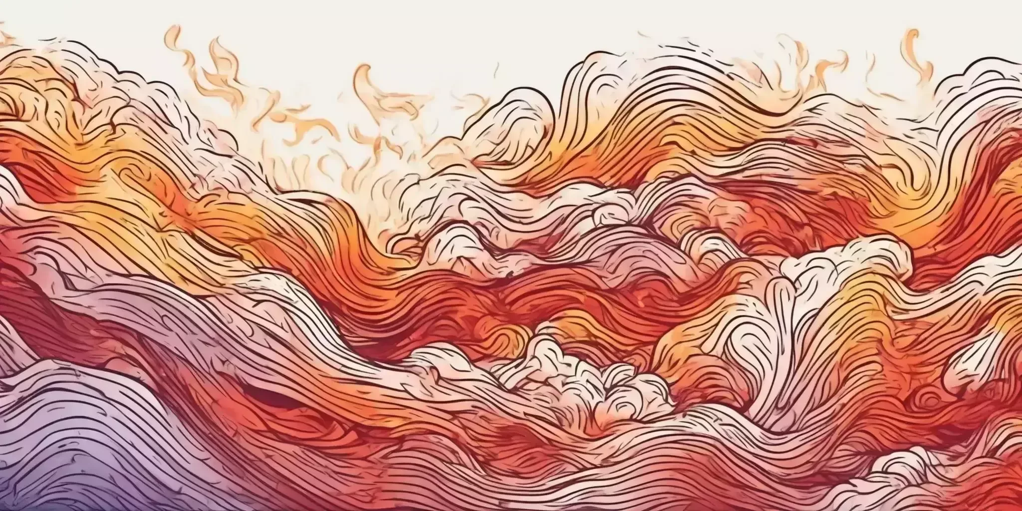 fire in illustration style with gradients and white background