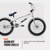 Fantastic Mongoose Legion L40 Kids Freestyle BMX Bike, Intermediate Rider, Boys and Girls Bikes, Hi-Ten Steel Frame, 20-Inch Wheels, White  Sports & Outdoors